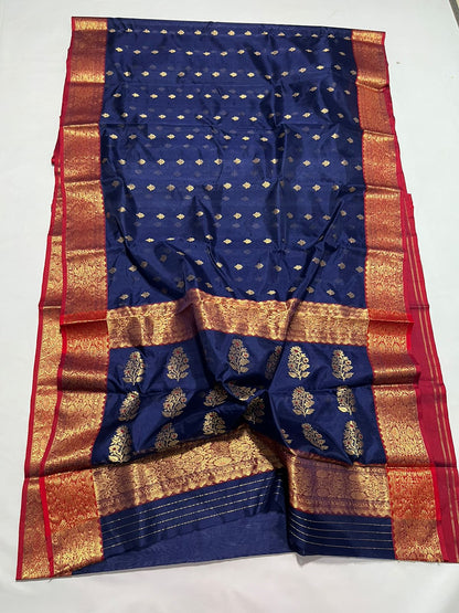 Royal blue Chanderi saree
