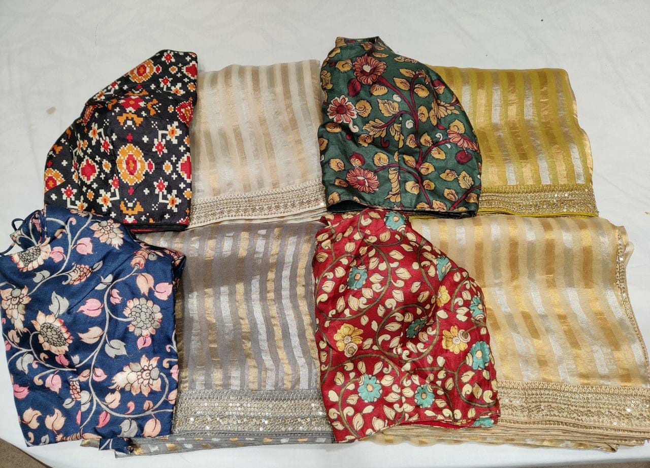 Kalamkari inspired  organza saree