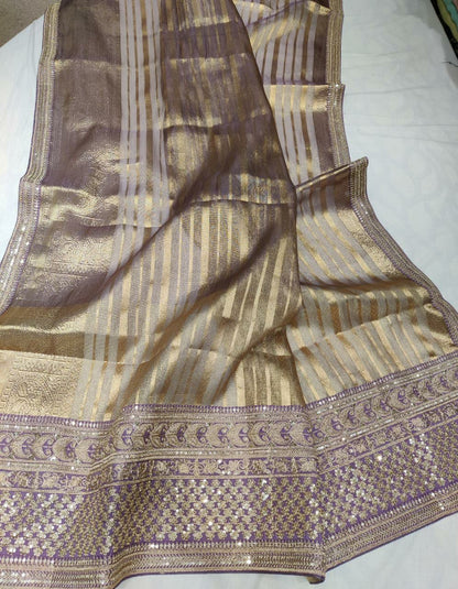Nashel jari organza saree