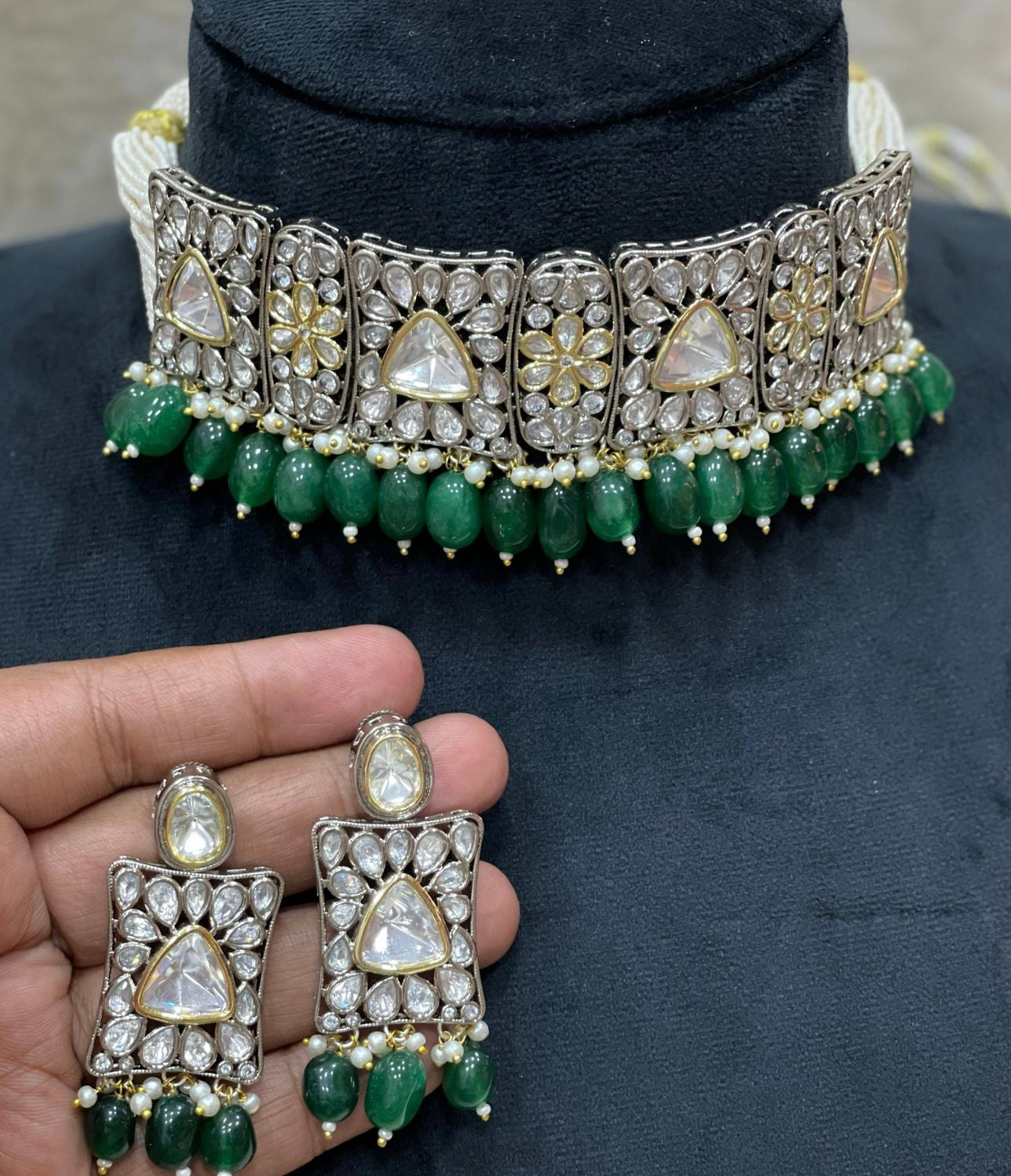 Kamaksha polki Kundan choker set