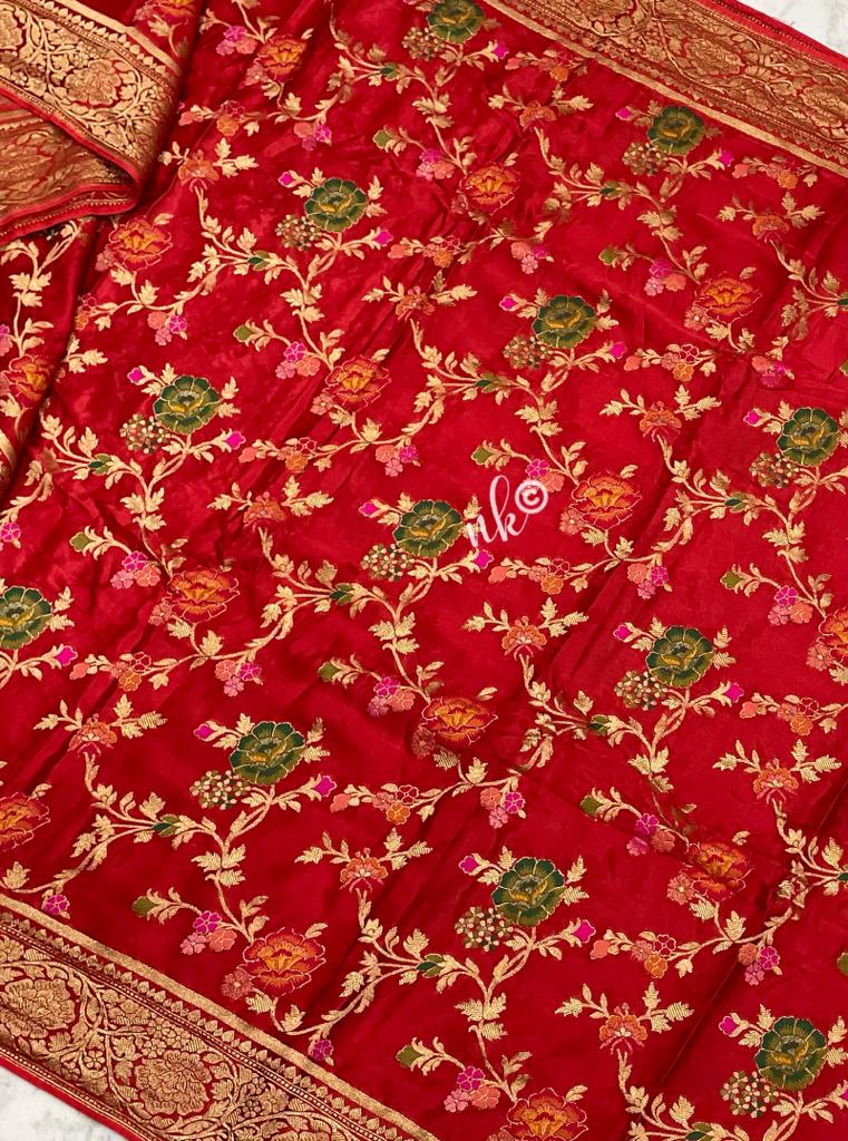 Silky Banarasi Meenakari saree