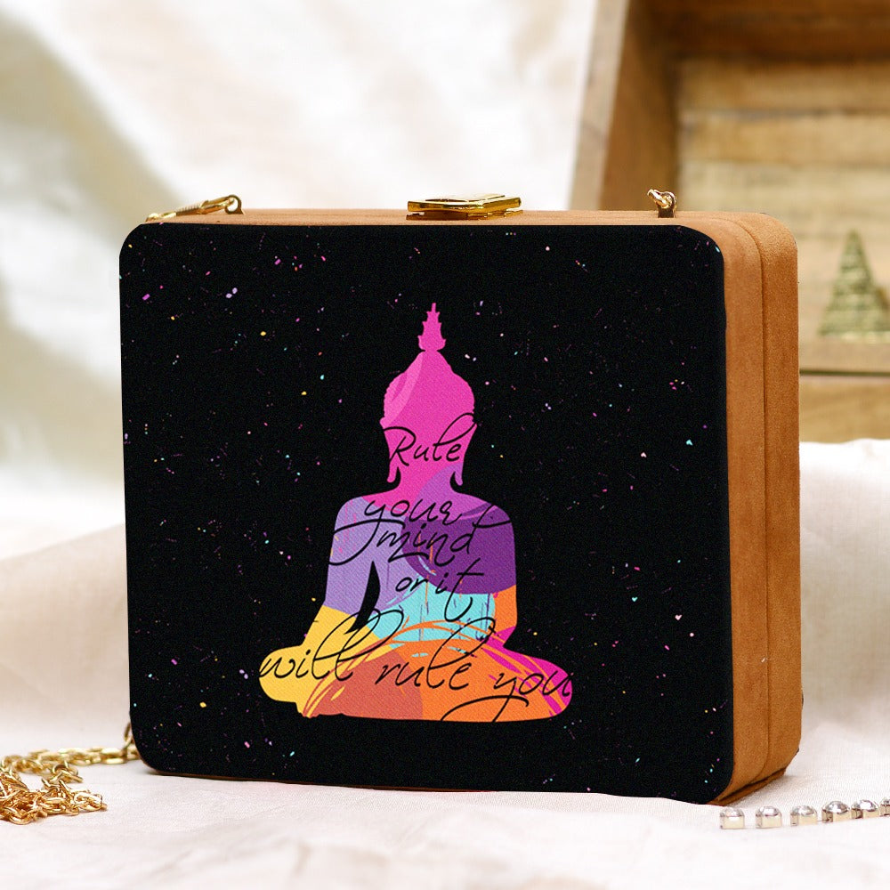 Printed clutch bag