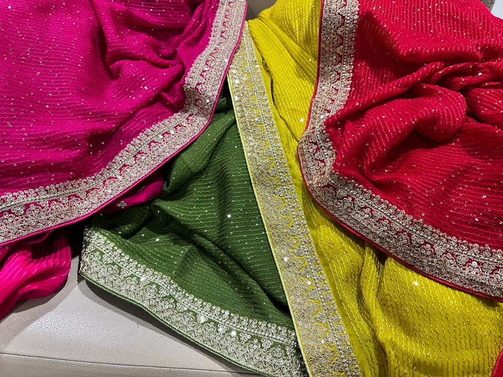 Gulzaar gorgette sequece saree