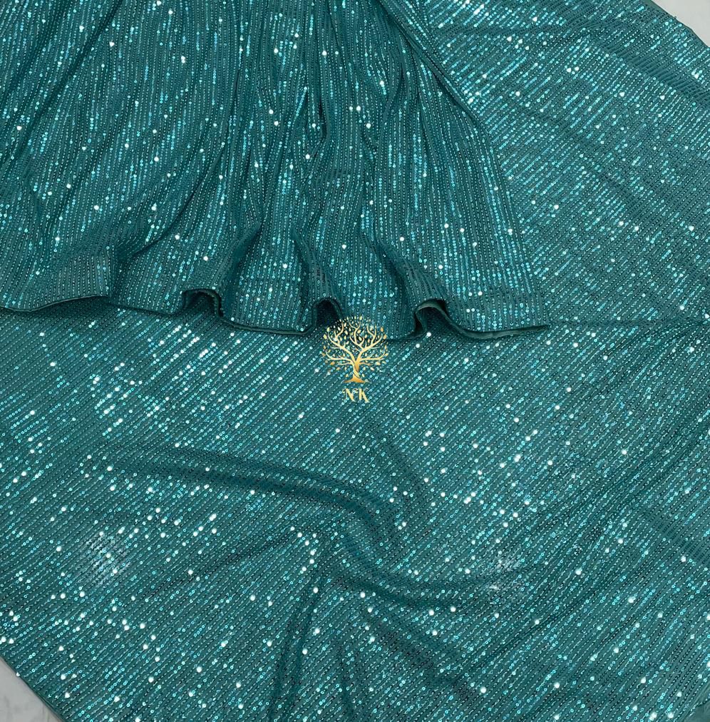 Elegant styled sequins saree