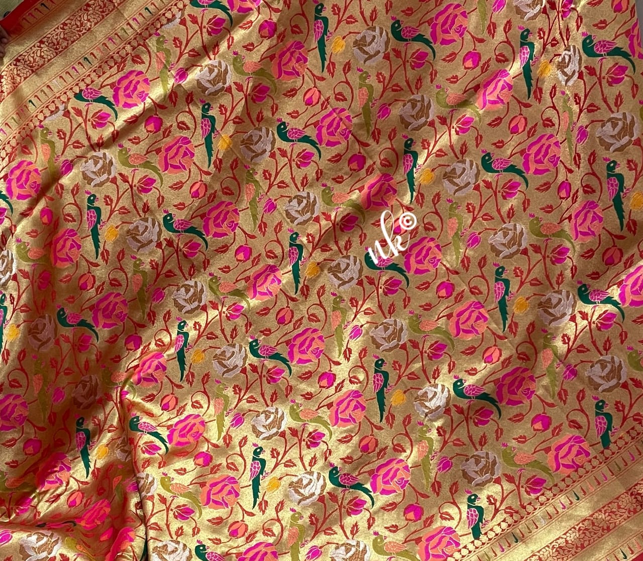 Paithani inspired banarsi Meenakari saree