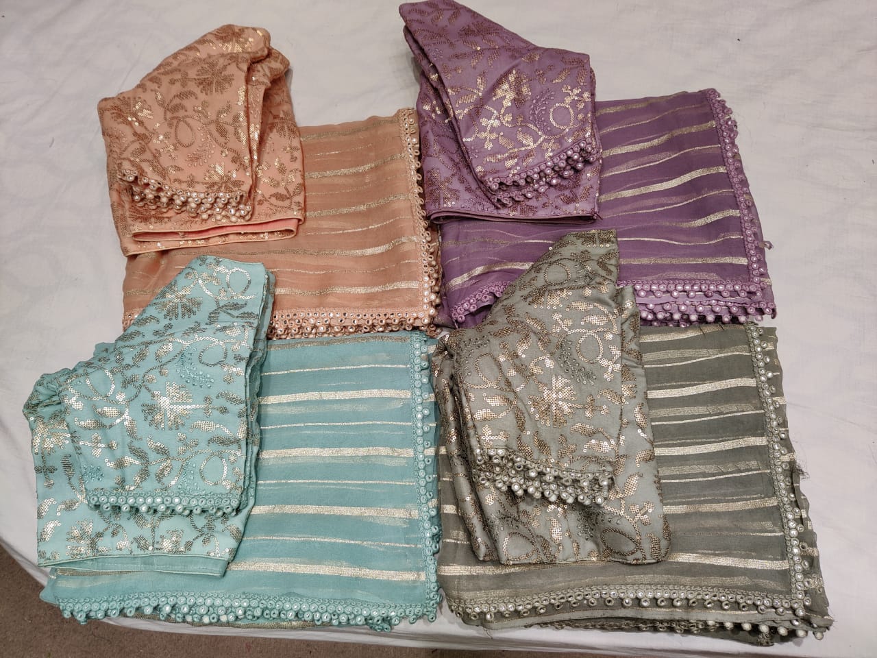 Bezil gorgette striped saree