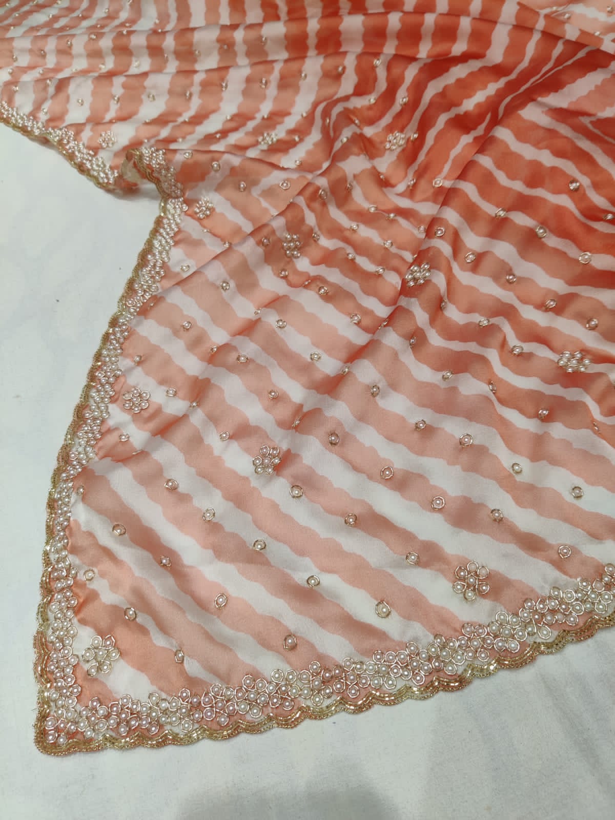 Kaju organza Pearl saree