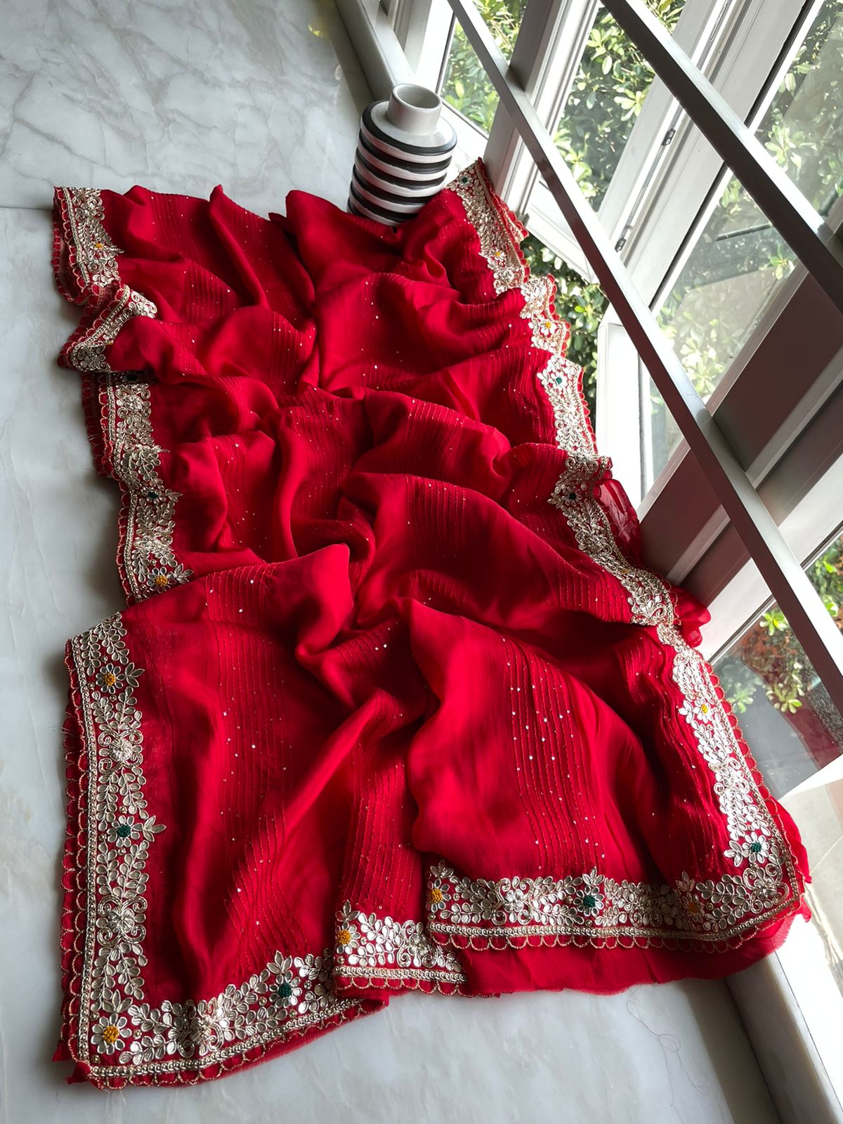 Harpreet satin gottapatti saree