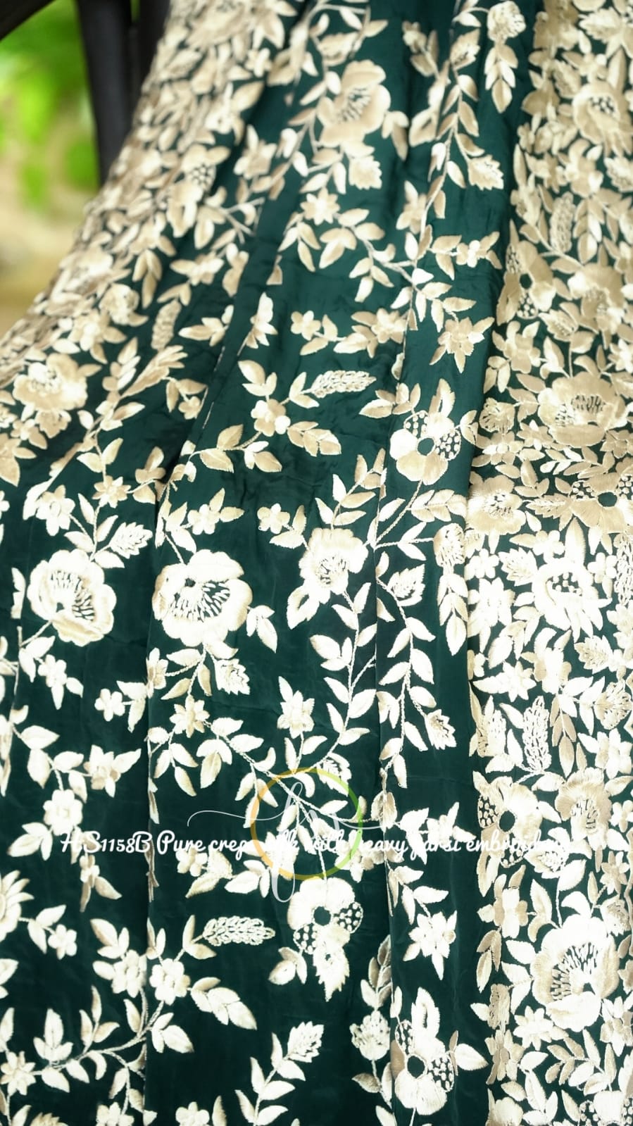 Blossom embroidered organza saree