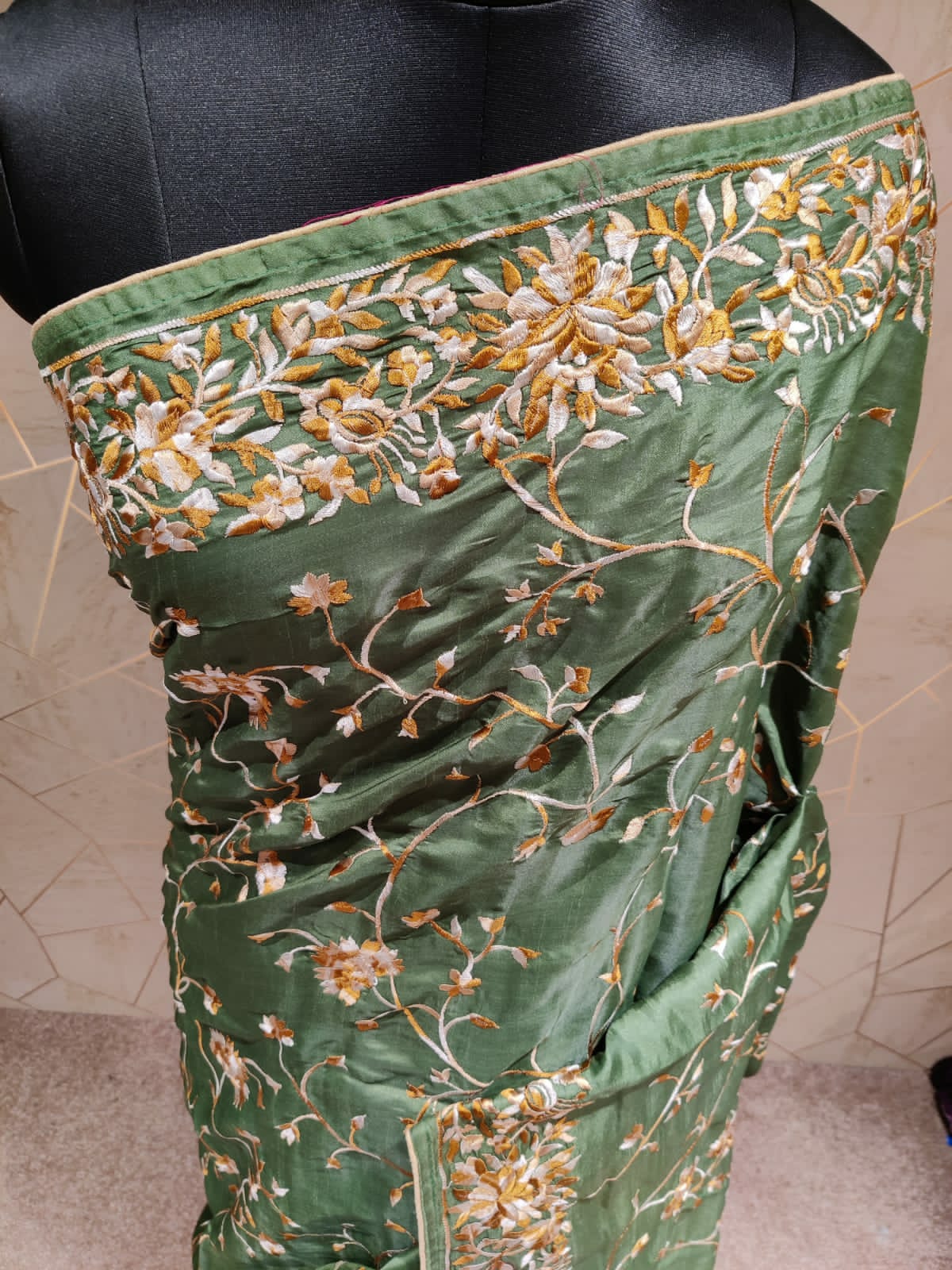 Parsi inspired Tussar saree/beautiful saree