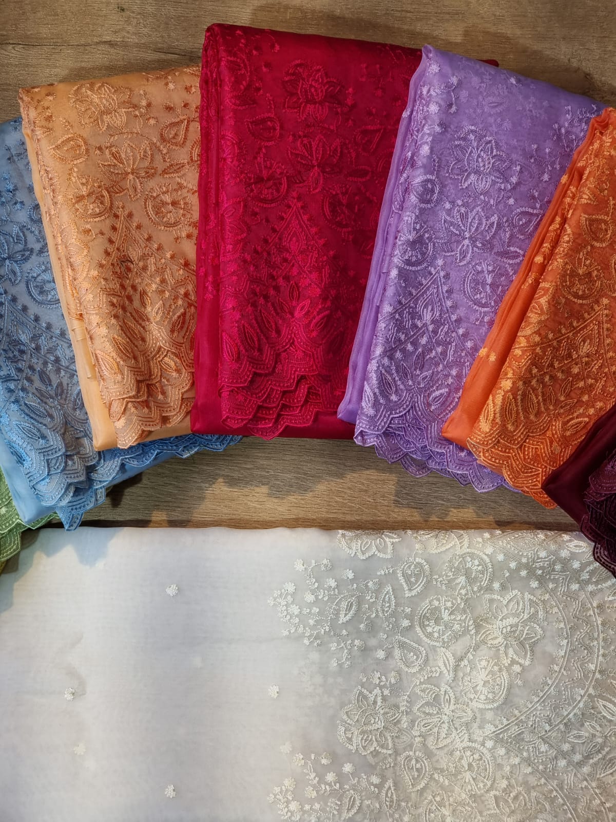 Scalloped inspired organza saree