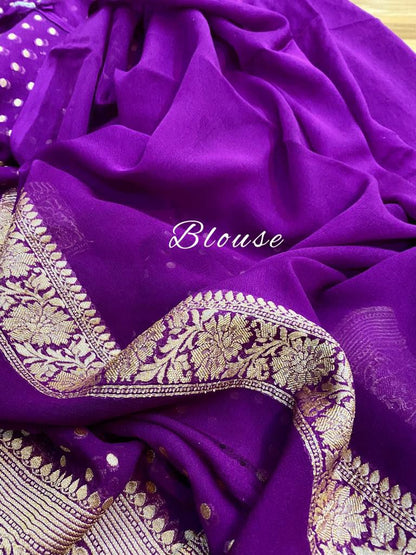 Kavish Banarsi khaddi gorgette saree