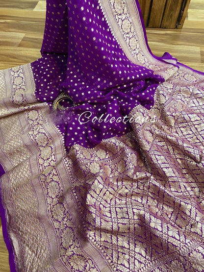 Kavish Banarsi khaddi gorgette saree