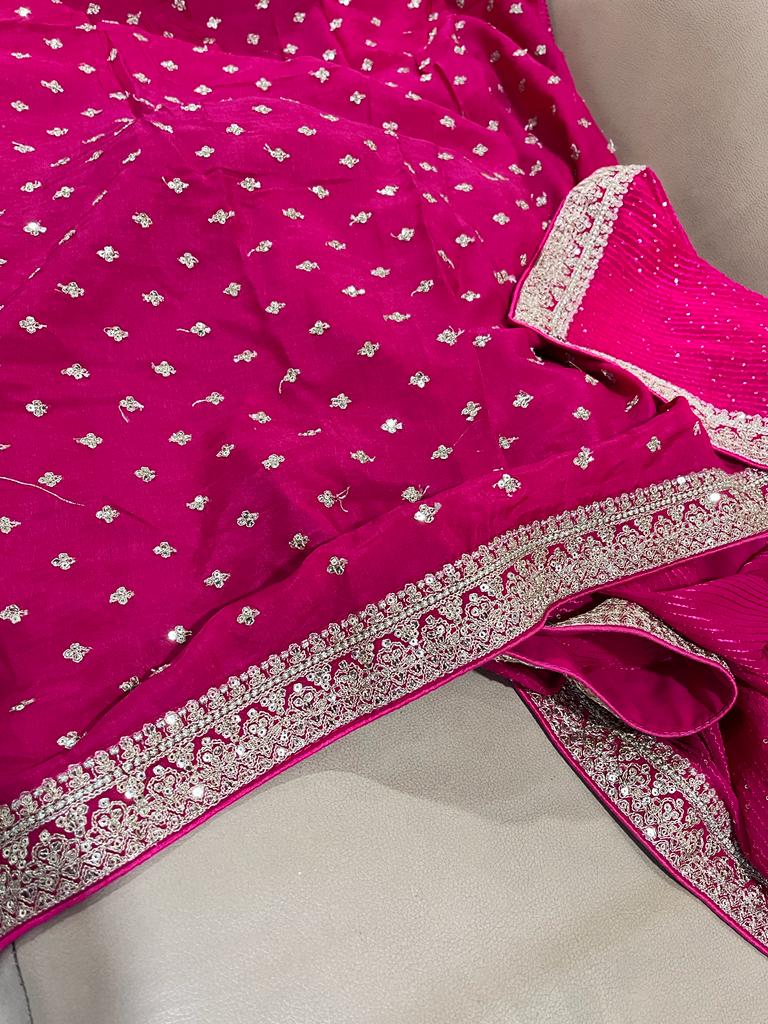 Gulzaar gorgette sequece saree