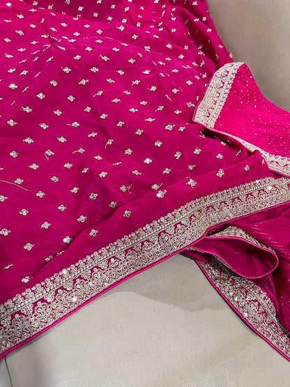 Gulzaar gorgette sequece saree