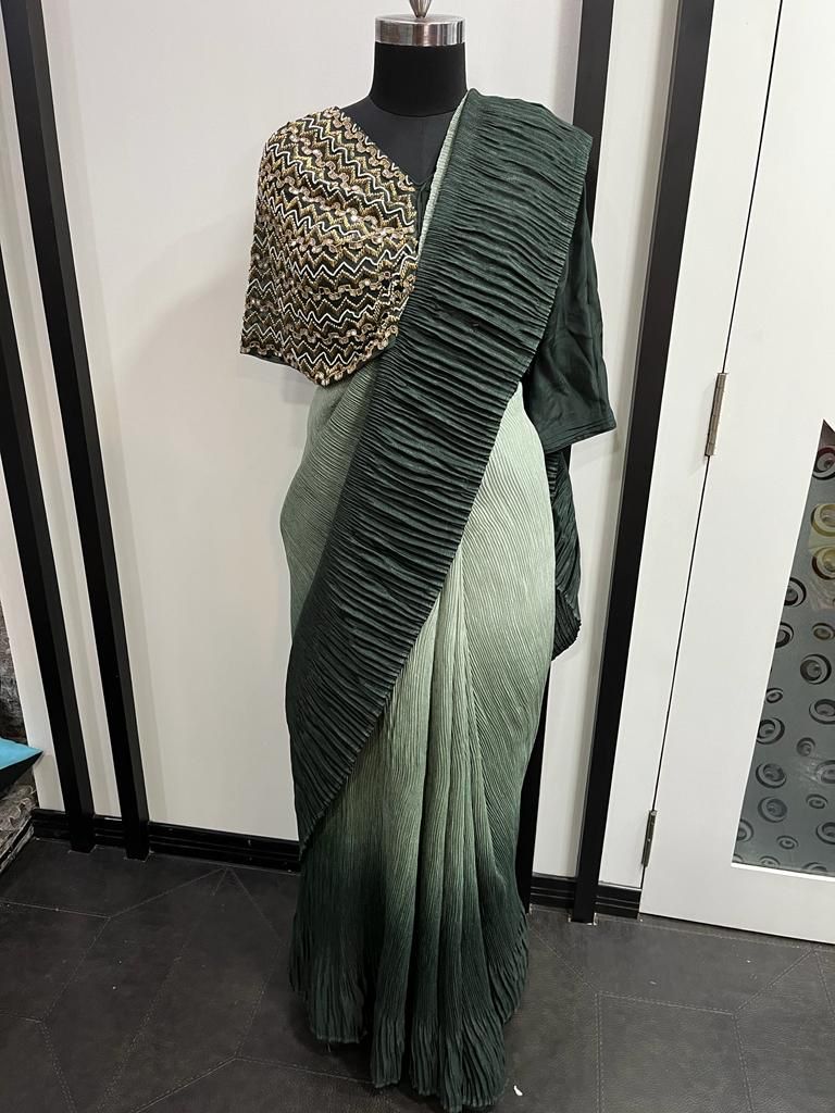 Fancy crushed saree