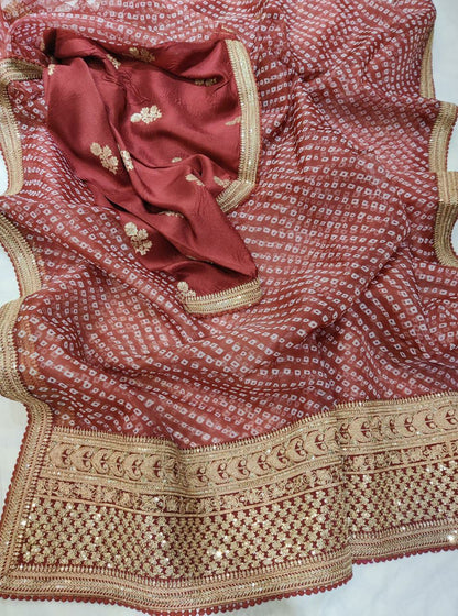 Noori bandhej organza saree