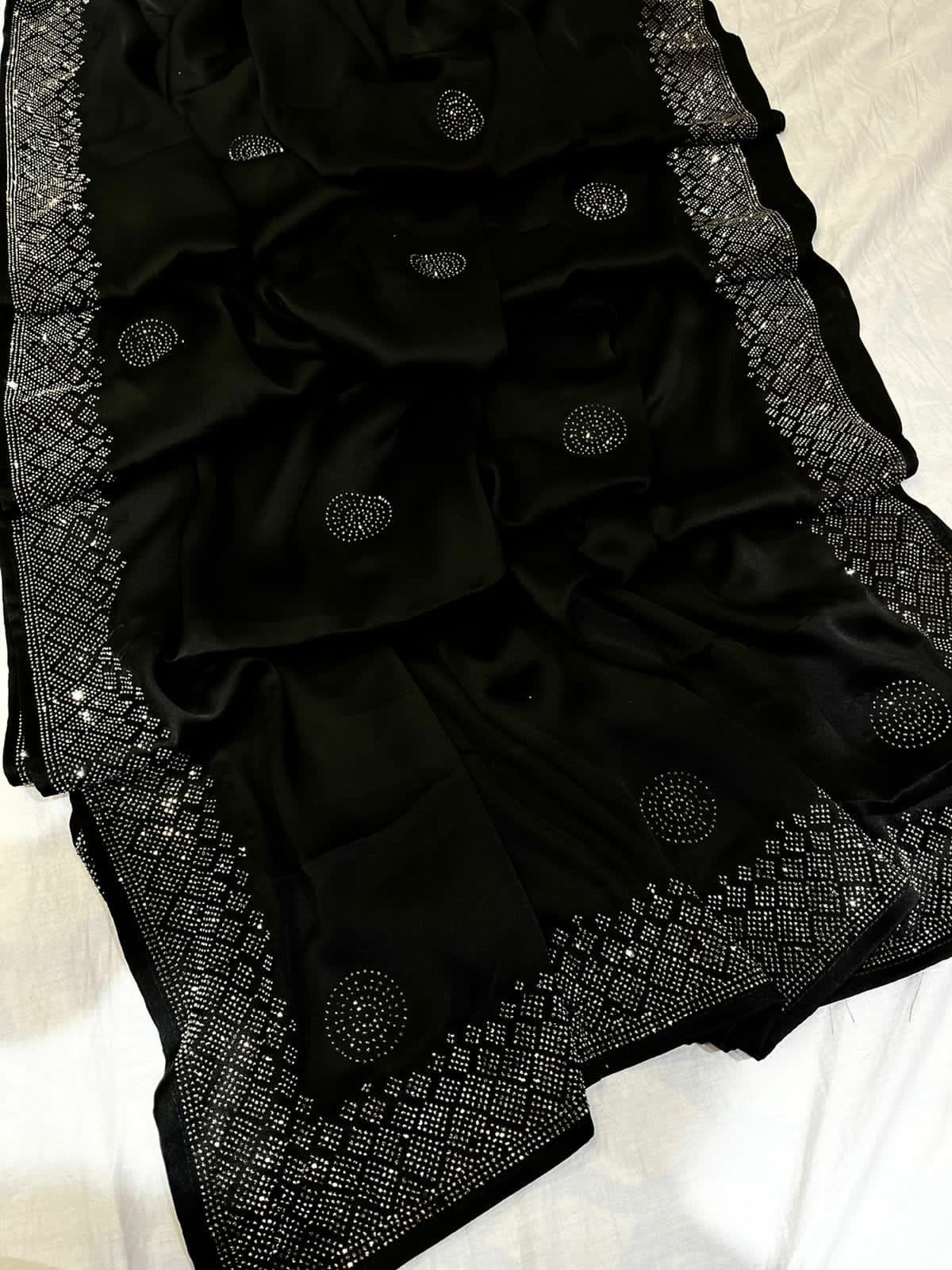 Satin partywear saree