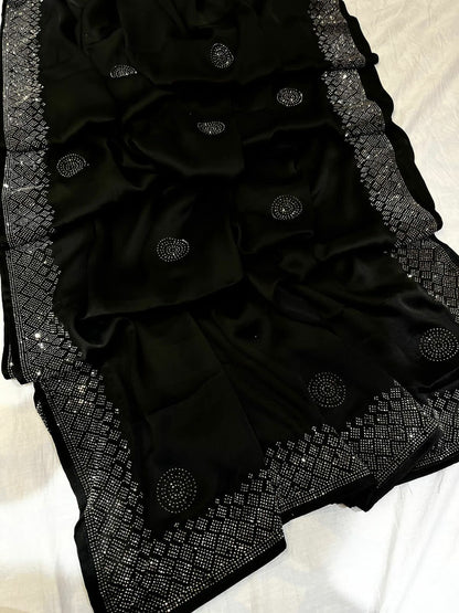 Satin partywear saree