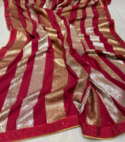 Bridal inspired crepe saree