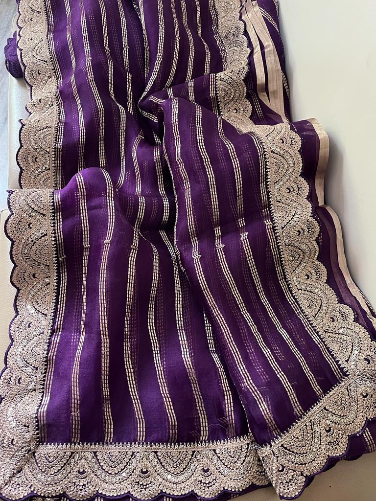 Vanisha organza striped saree
