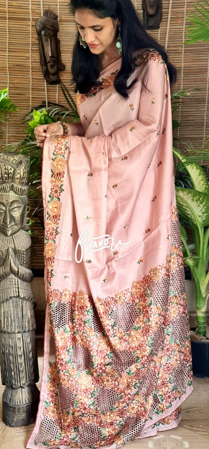 Soft tussar silk saree