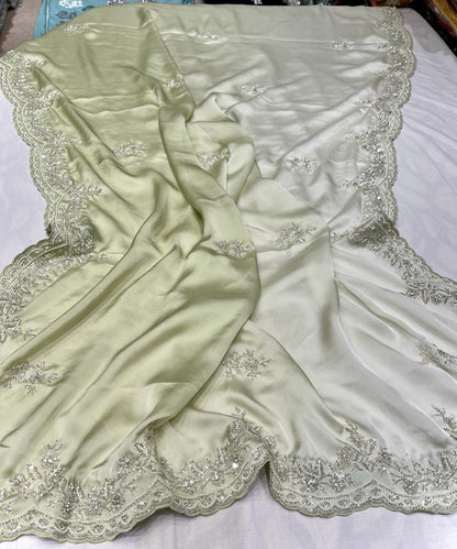 Satin shaded partywear saree