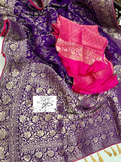 Kiasha banarsi gorgette saree