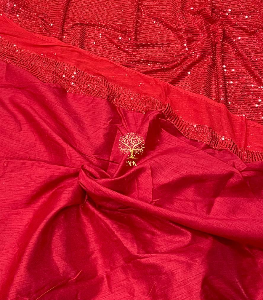 Elegant styled sequins saree