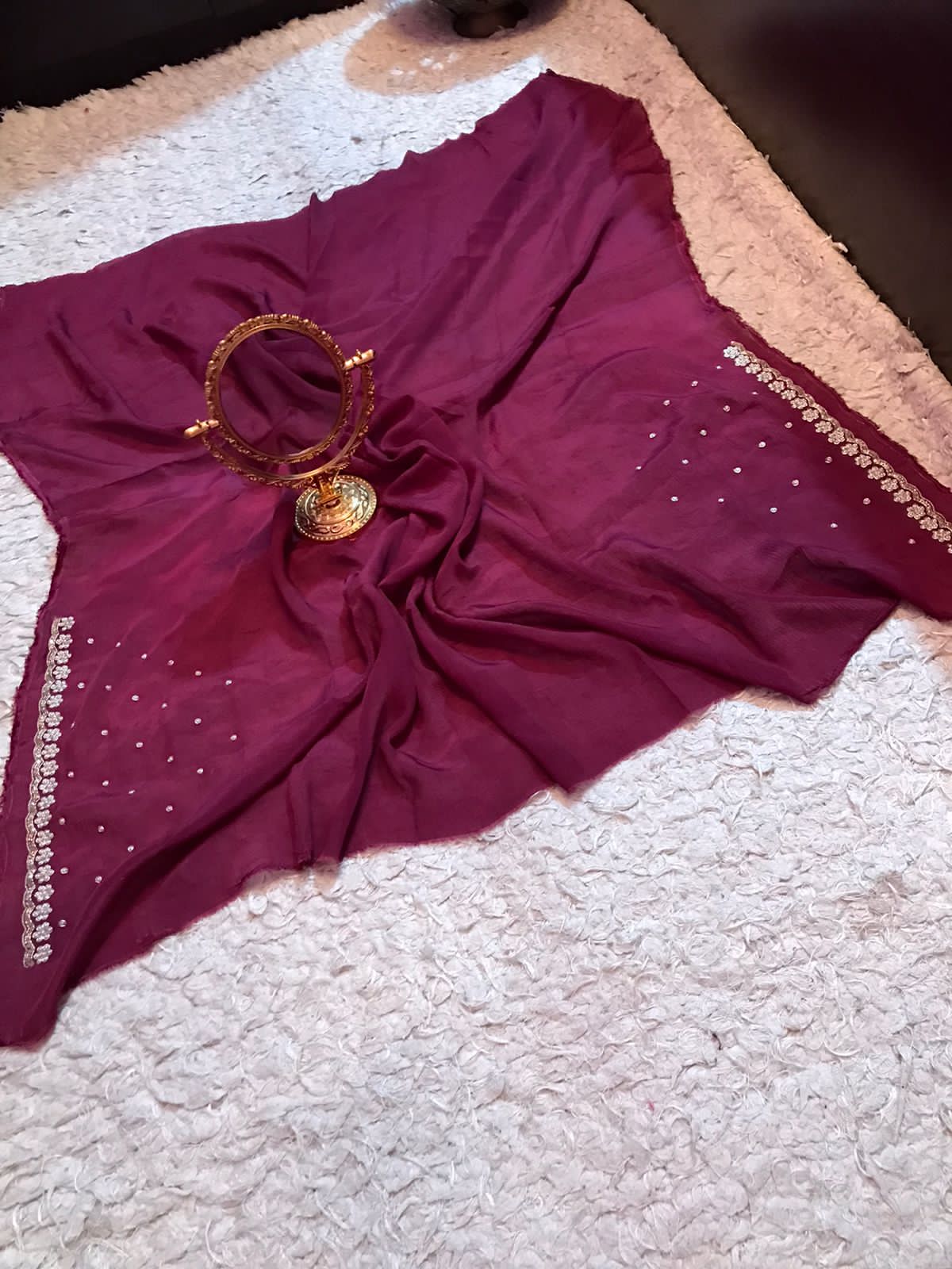 Kismis crepe Bandhej saree