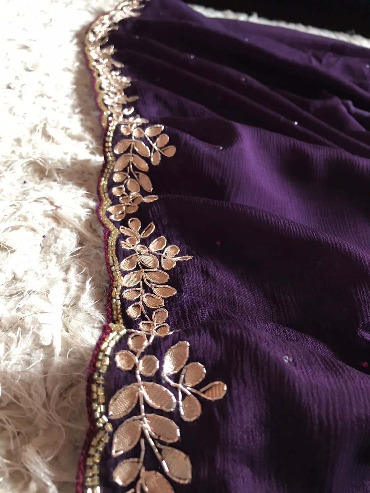 Purple vogue partywear saree