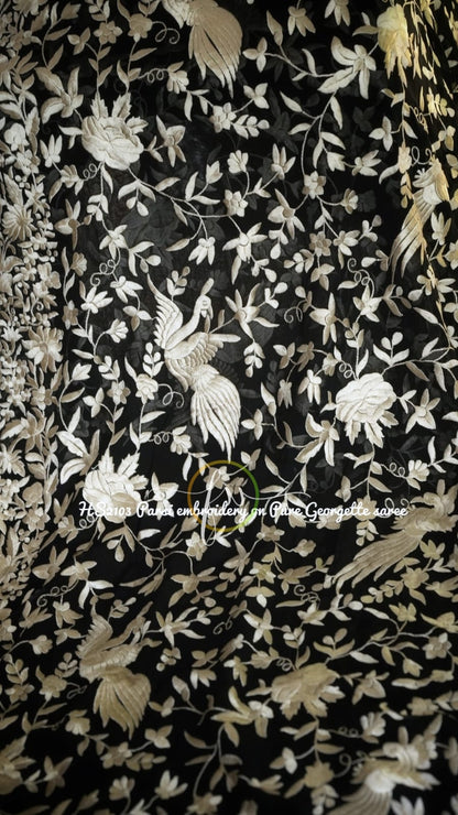 Derby Parsi inspired embroidery saree