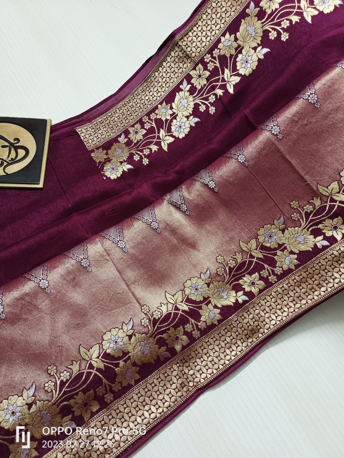 Floral Banarsi Monga saree