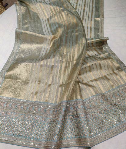 Nashel jari organza saree