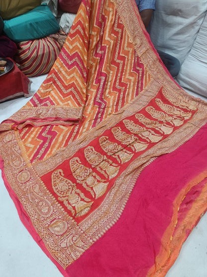 Nasheen banarsi gorgette saree