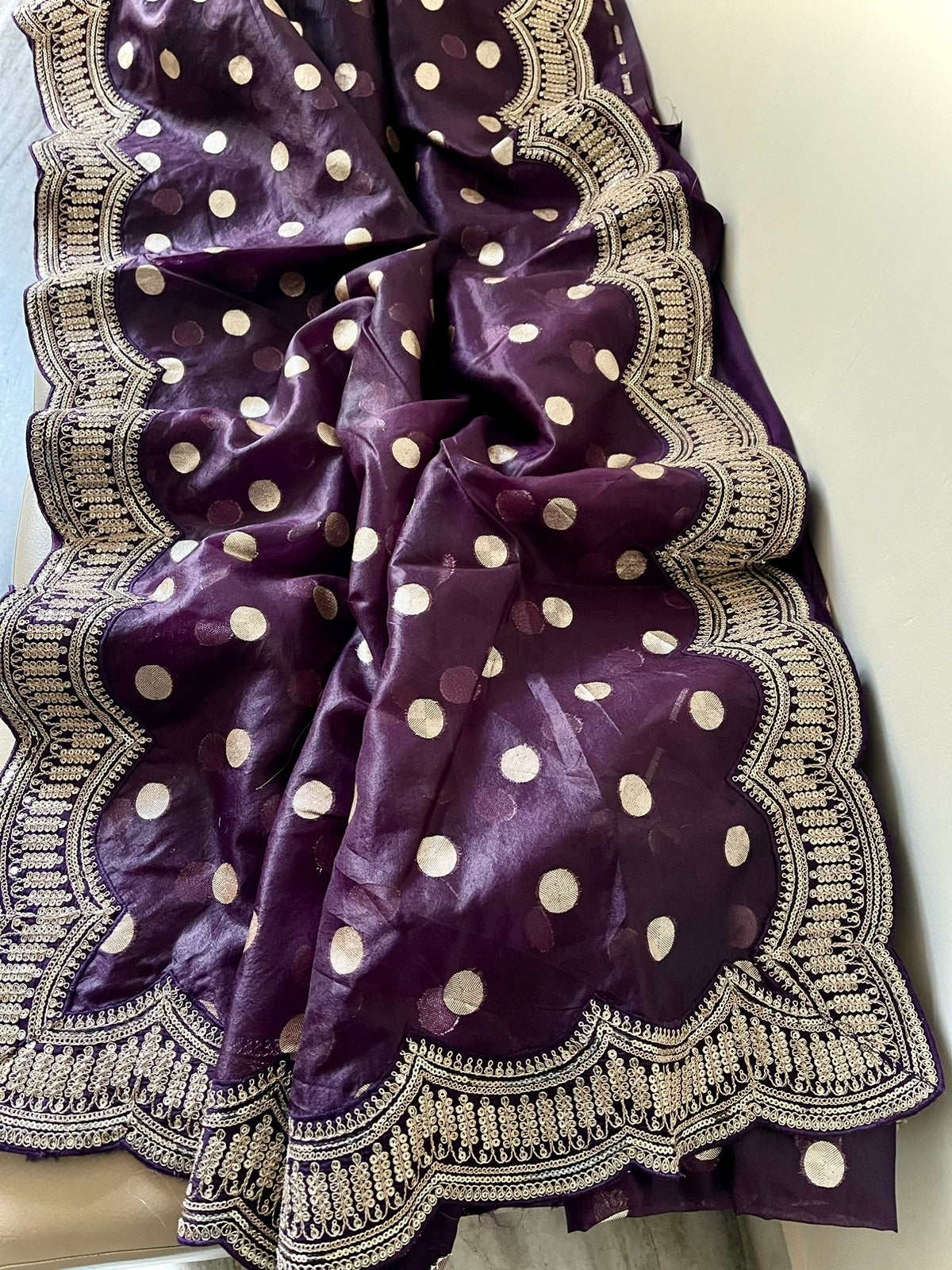 Scalloped organza inspired saree