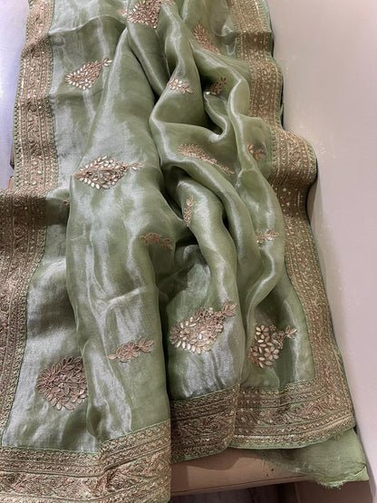 Kalki inspired tissue organza saree