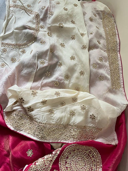 Zanelia tissue zardosi saree