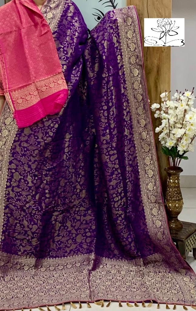 Kiasha banarsi gorgette saree