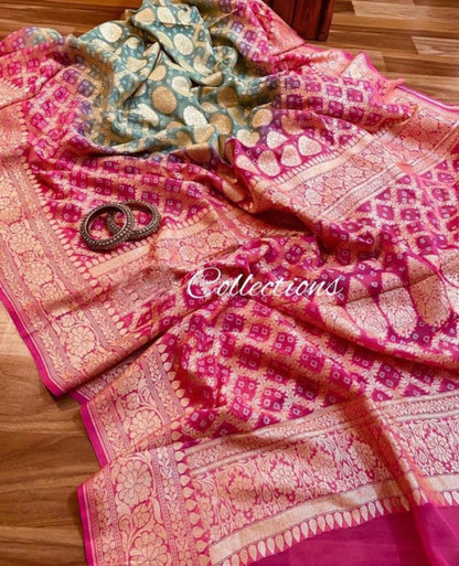 Alia inspired Bandhani saree