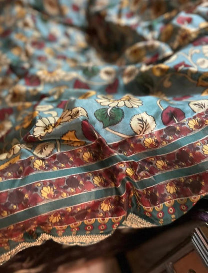 Floral Kalamkari saree