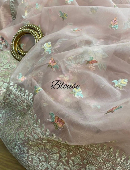 Vanilla organza saree