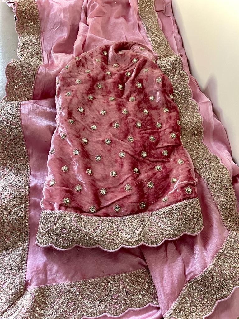 Humera chiffon satin beautiful saree