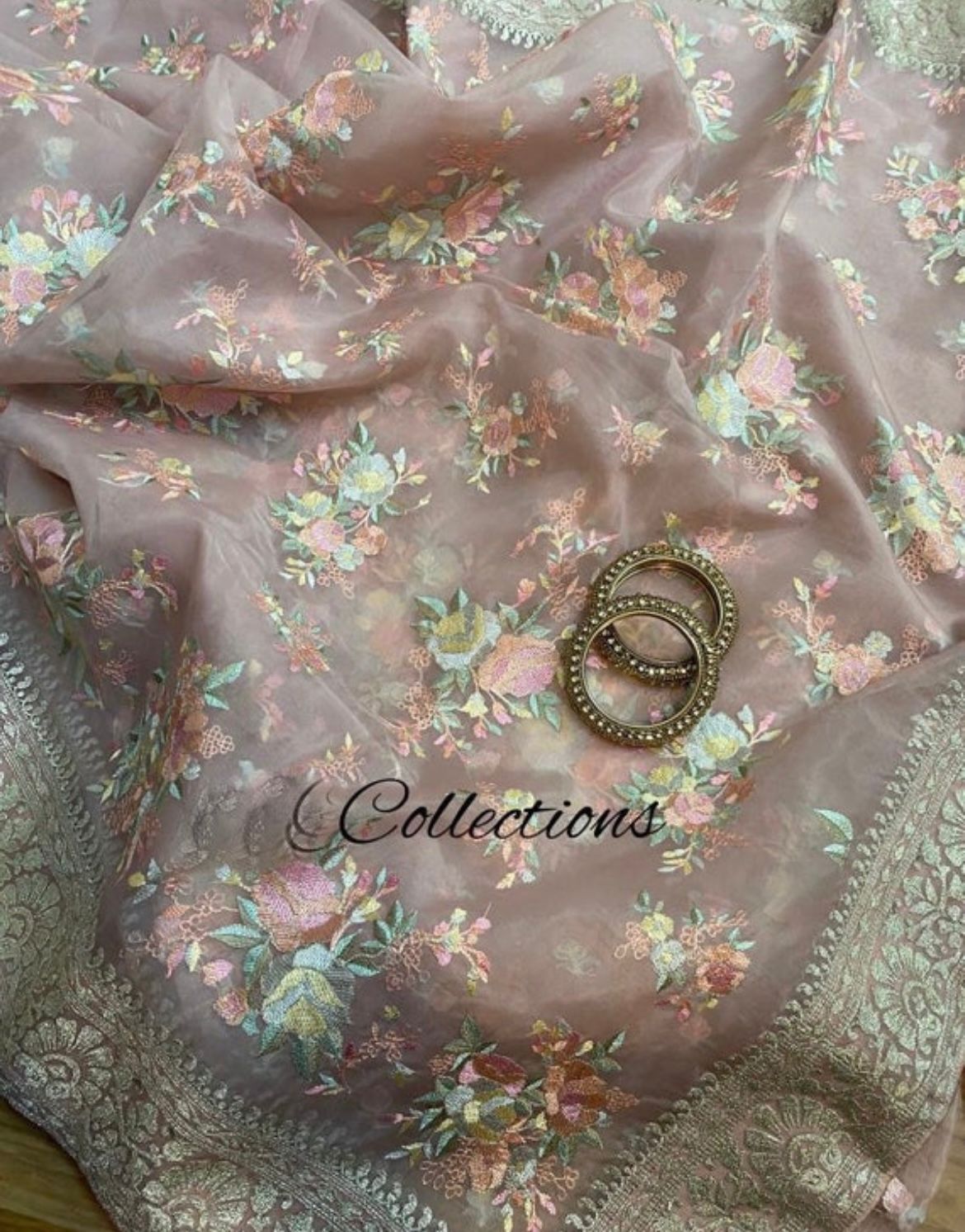 Vanilla organza saree