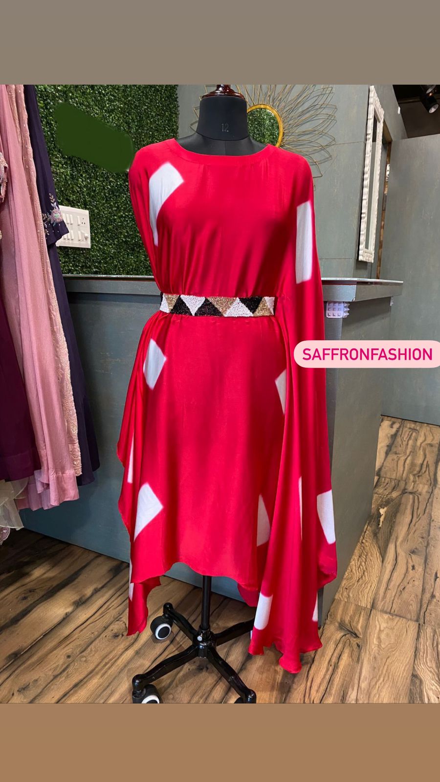 Red designer kaftan