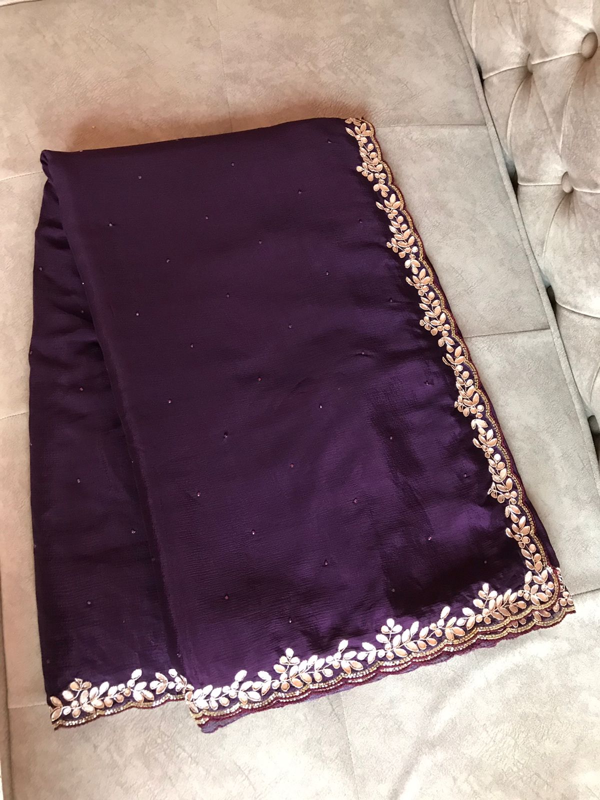 Purple vogue partywear saree