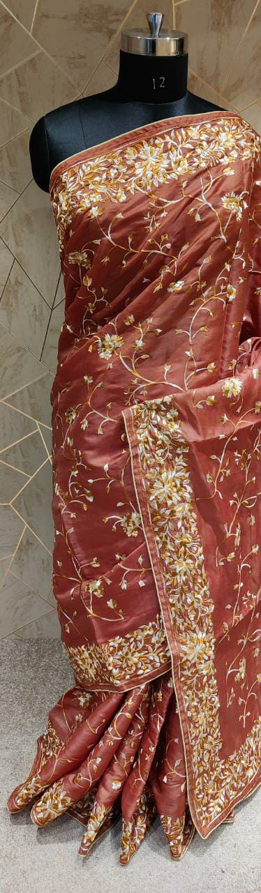 Parsi inspired Tussar saree/beautiful saree