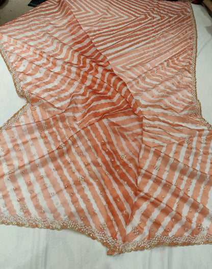 Kaju organza Pearl saree