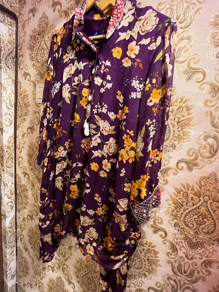 Vahida floral cord set