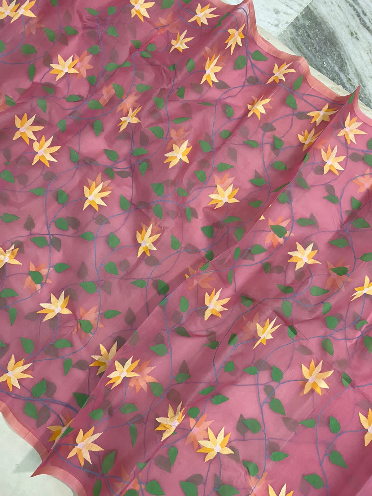 Pinakha Muslim handwoven jamdani saree